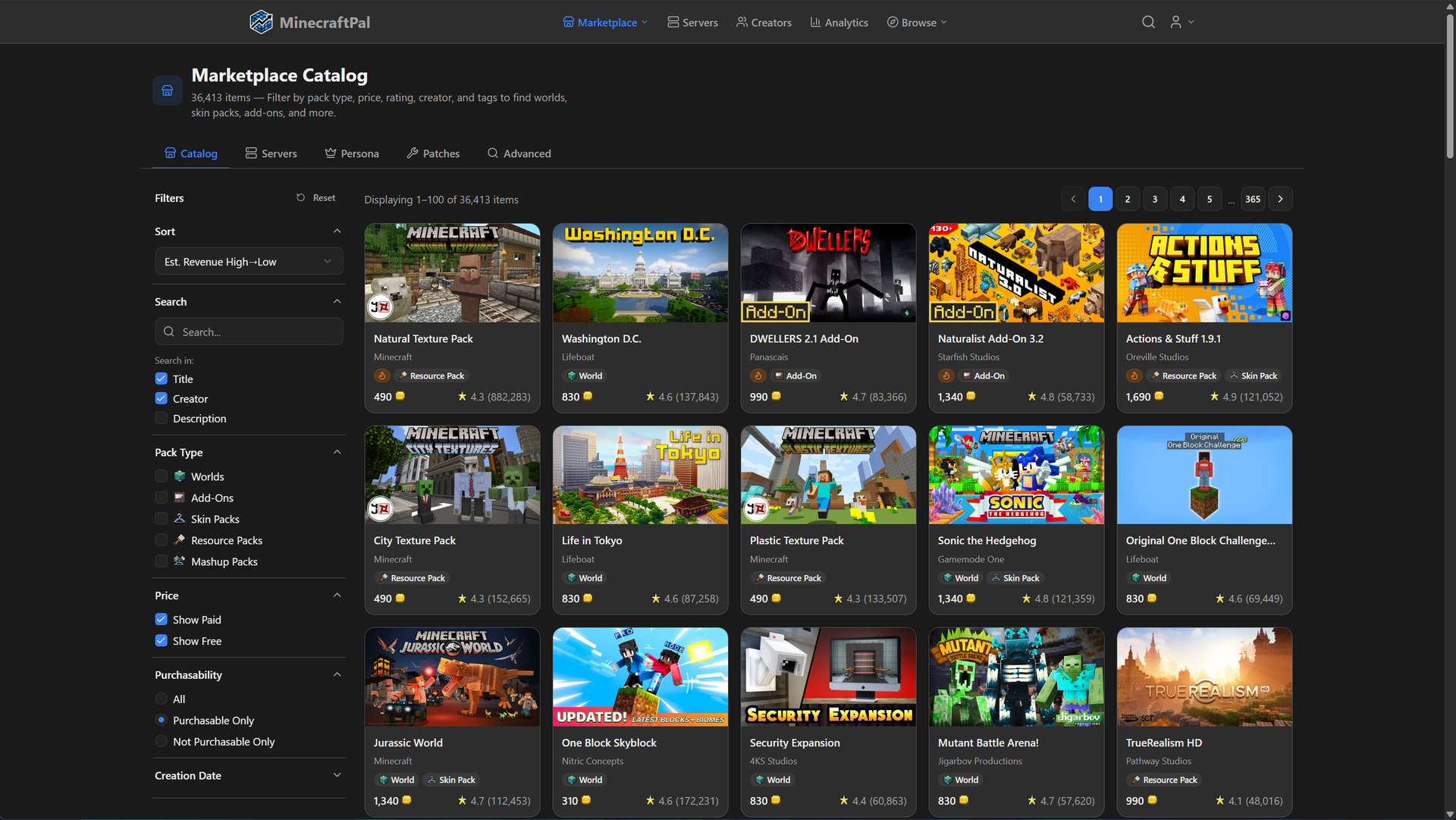 MinecraftPal Marketplace Catalog